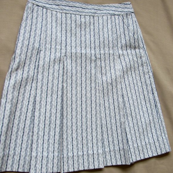Tory Burch Pleated Skirt Navy/White Women’s Size 6,lined - Picture 5 of 6
